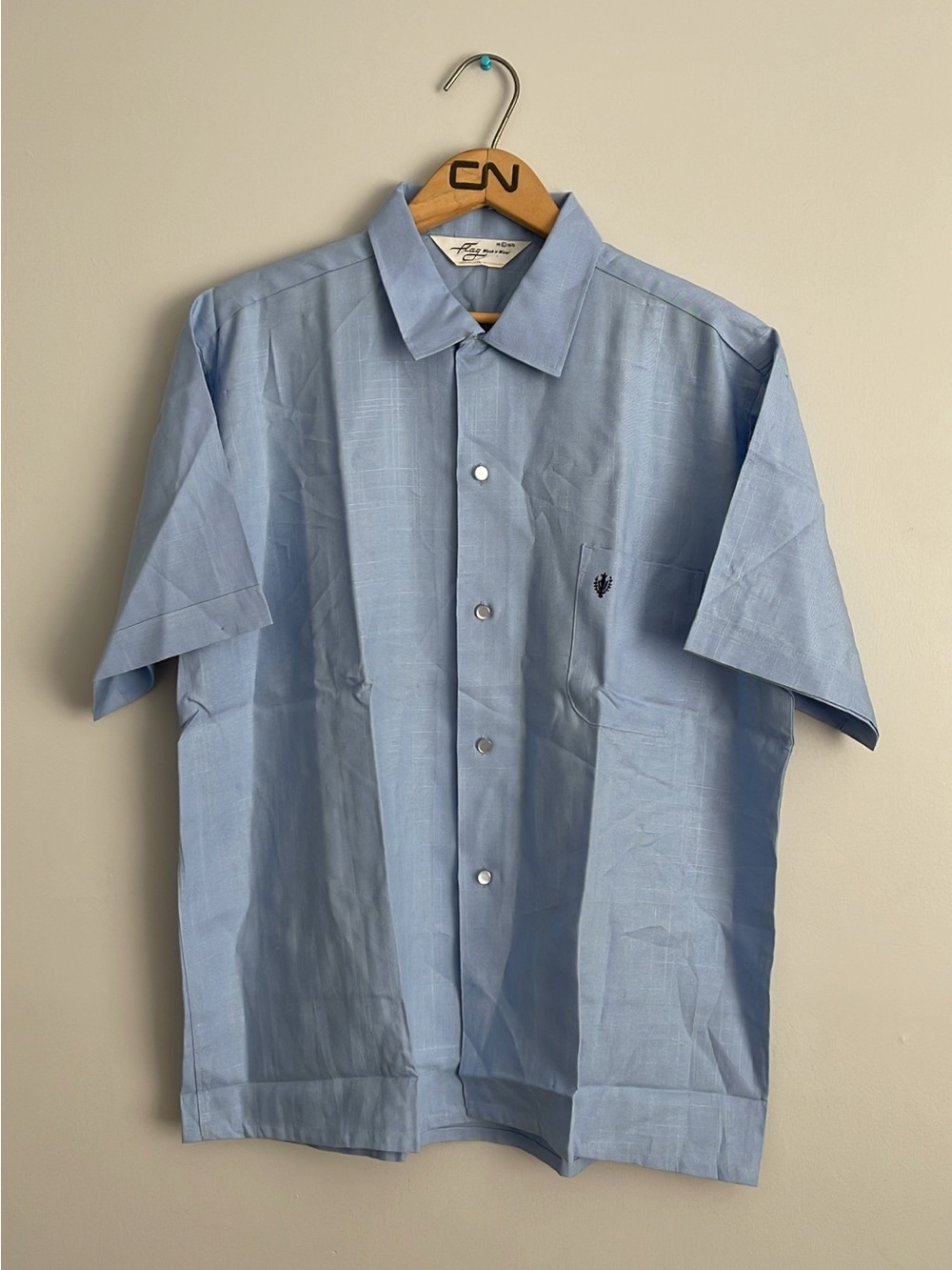 Vintage 1960s Flag Japan Rayon Loopcollar Button Up Shirt Size Large